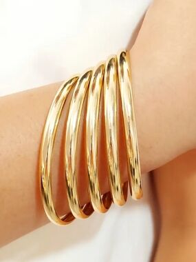 Gold Band Stackable Bracelets